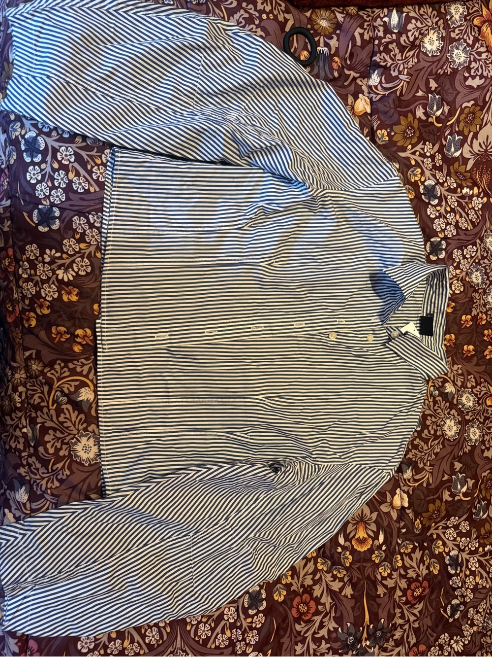 GAP Blue and White Striped Button-Down Shirt